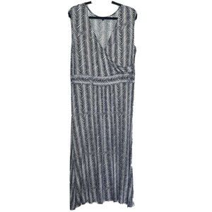 Talbots Maxi Dress Women’s 1X Blue White Maxi Dress